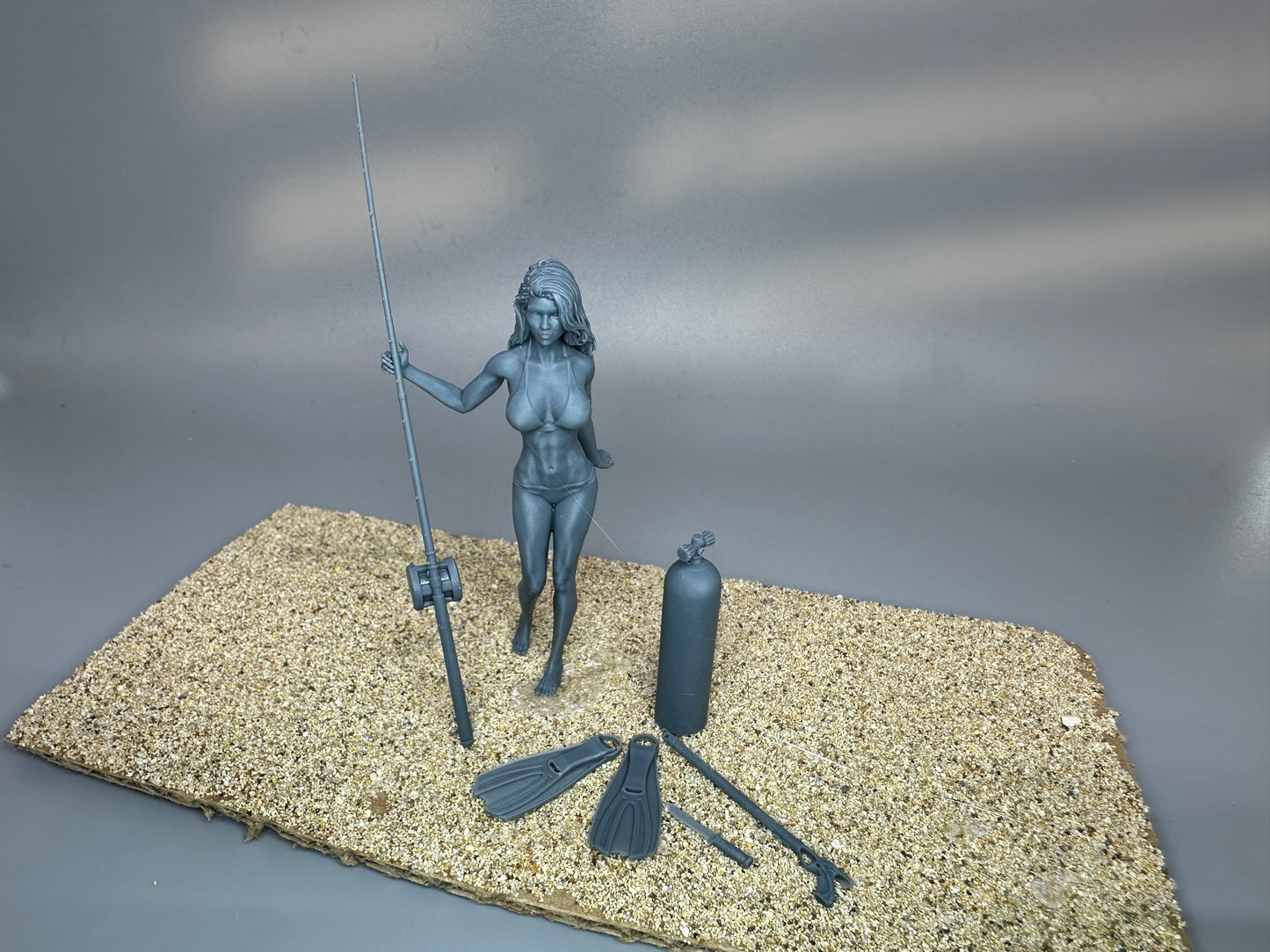 1:24 Scale Sexy Scuba/Fishing Girl Resin Figures Unpainted Kit