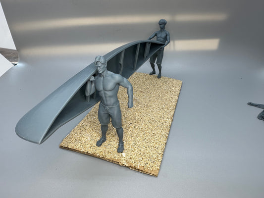 1:24 Scale Guys Going Fishing with Kayak Resin Figures Unpainted Kit