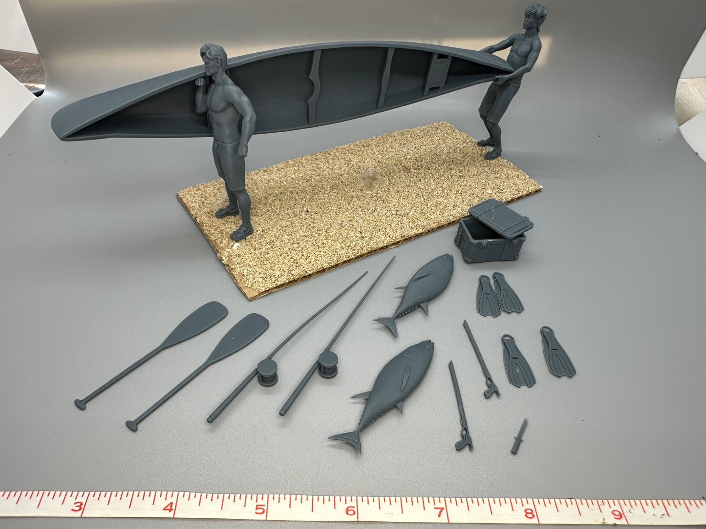 1:24 Scale Guys Going Fishing with Kayak Resin Figures Unpainted Kit