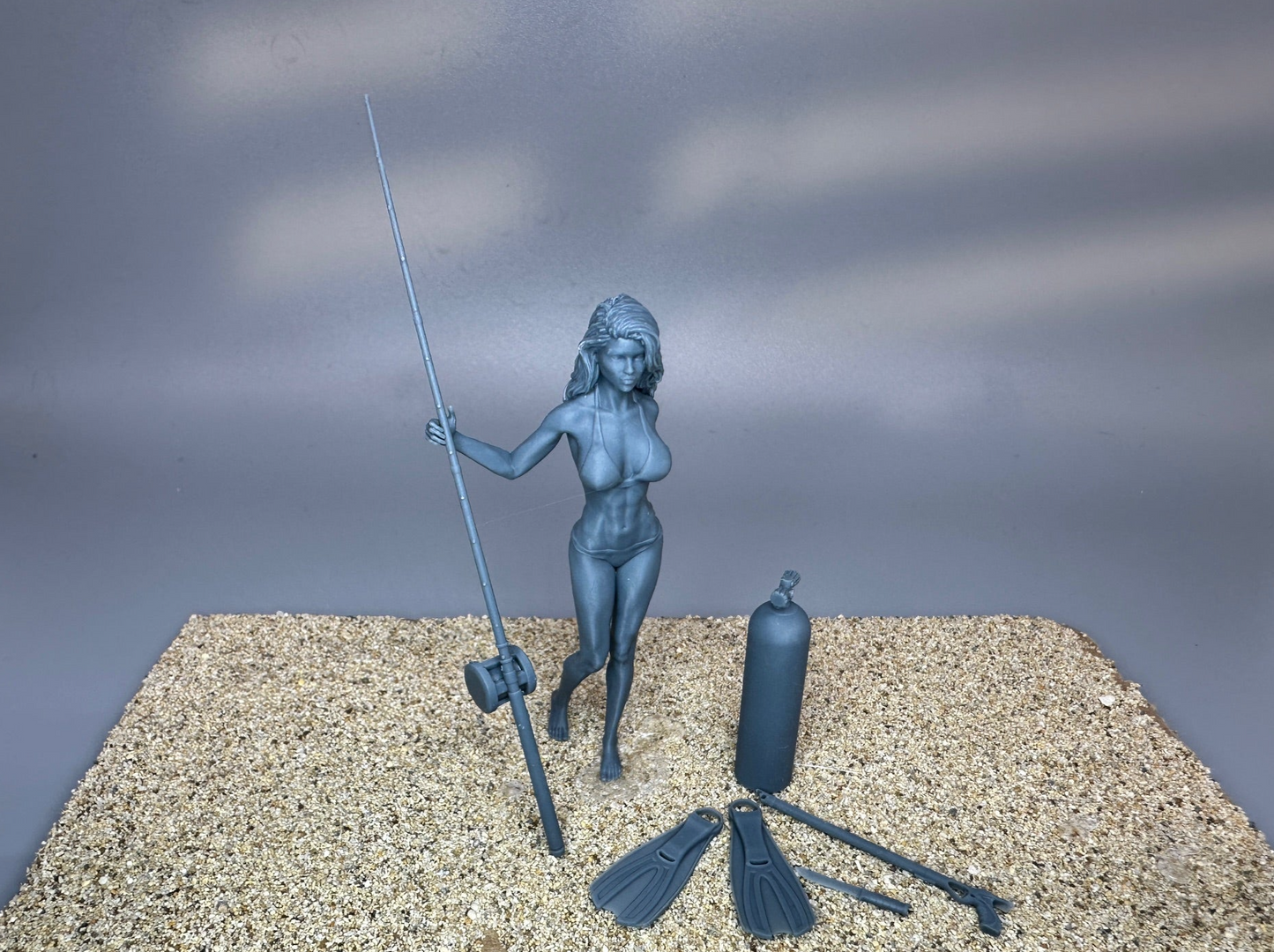 1:24 Scale Sexy Scuba/Fishing Girl Resin Figures Unpainted Kit
