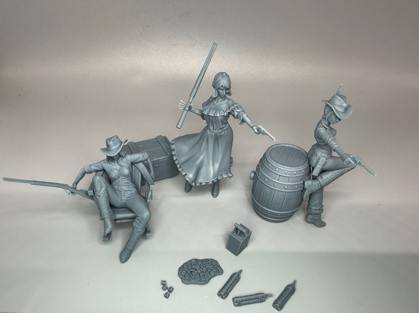 1:24 Scale Sexy Gunslinger Girls Of The Old West Resin Figures Unpainted Kit