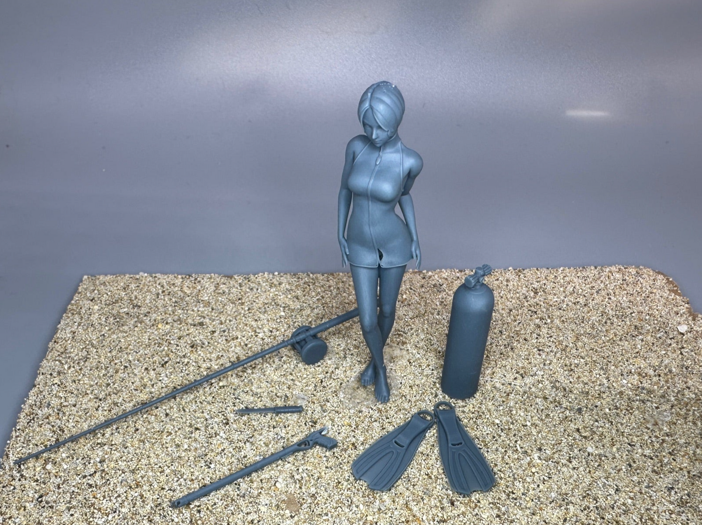 1:24 Scale Sexy Scuba/Fishing Girl Resin Figures Unpainted Kit