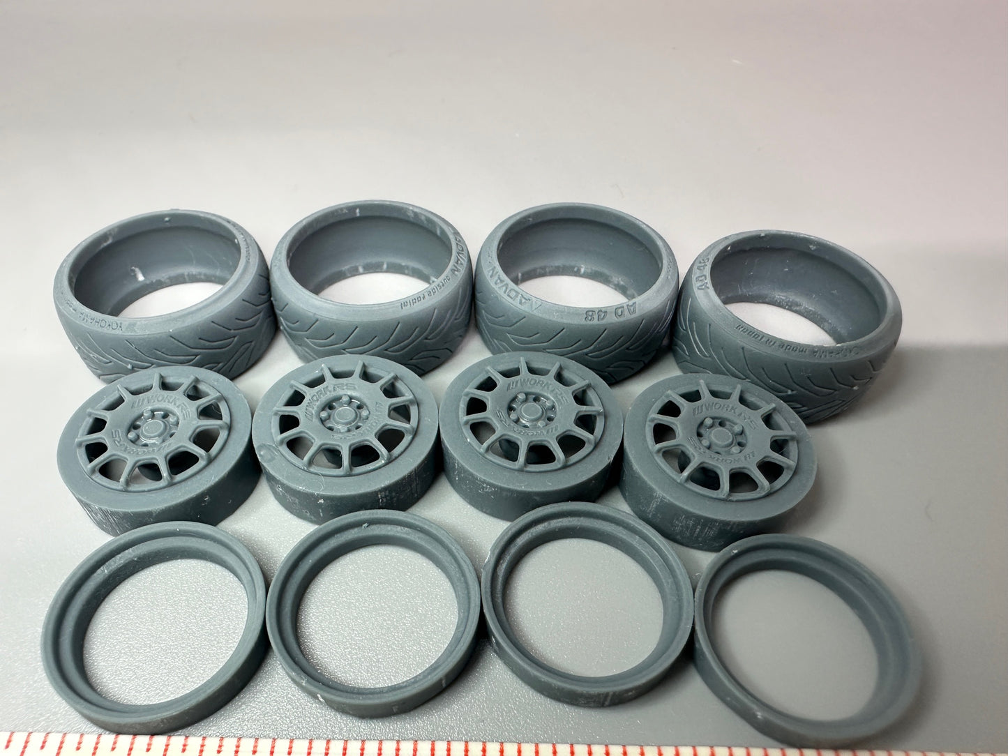 1:24 Scale RS11 Wheels and Tires (Work Emotion Wheel) Resin