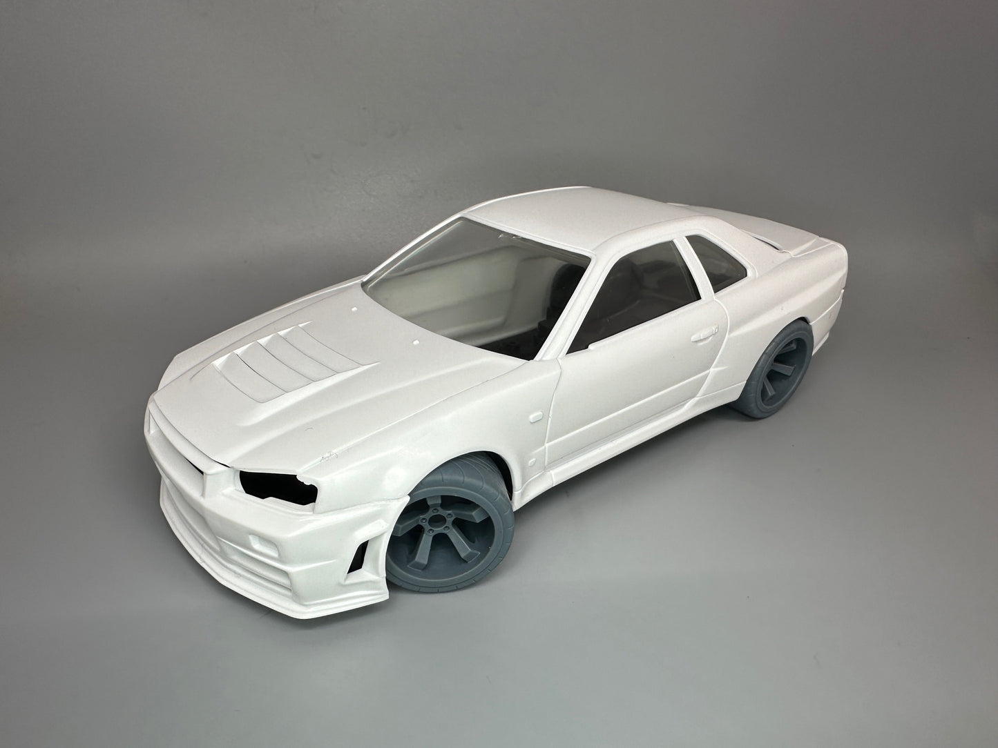 1:24 Scale Deep Dish 5 Spoke Wheels and Tires Resin