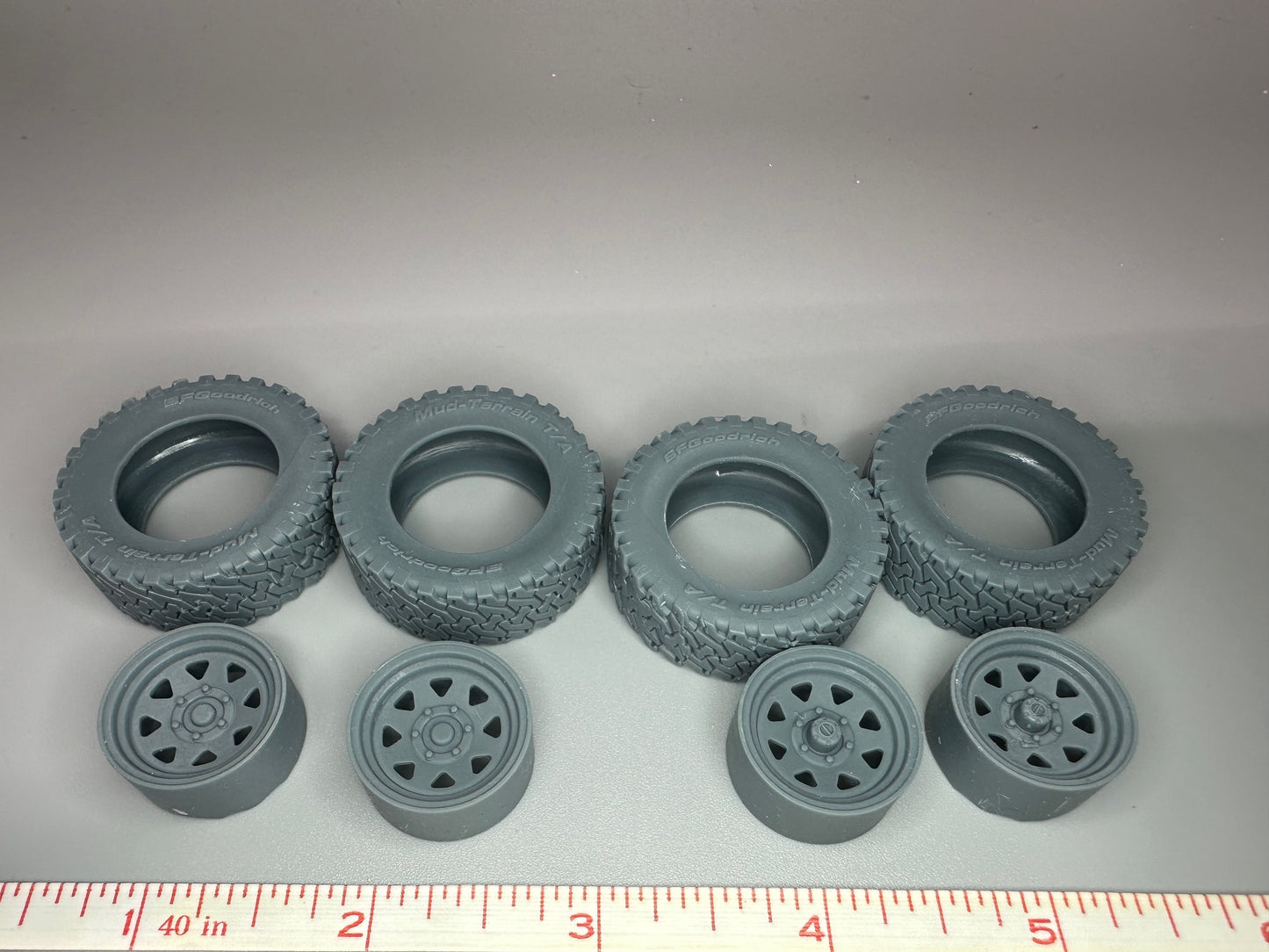 1:24 Scale 4x4 Off Road Wheels and BFG Tires Resin