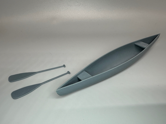1:24 Scale Resin Kayak - Canoe with Ores Unpainted