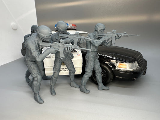 1:24 Scale SWAT Team Resin Figures Set of 4