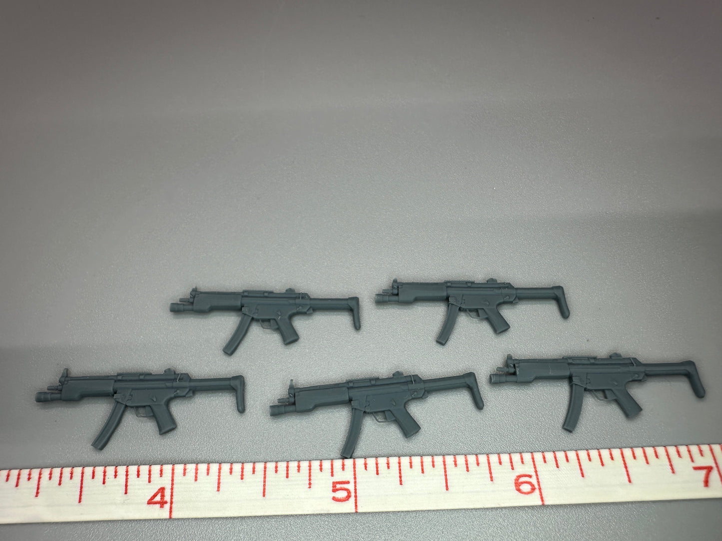 1:24 Scale Resin Lot of 5 MP5 Submachine Guns Unpainted