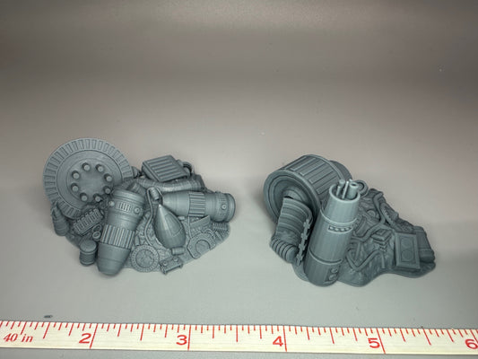 1:24 Scale Space Parts Junk Piles (2) Resin