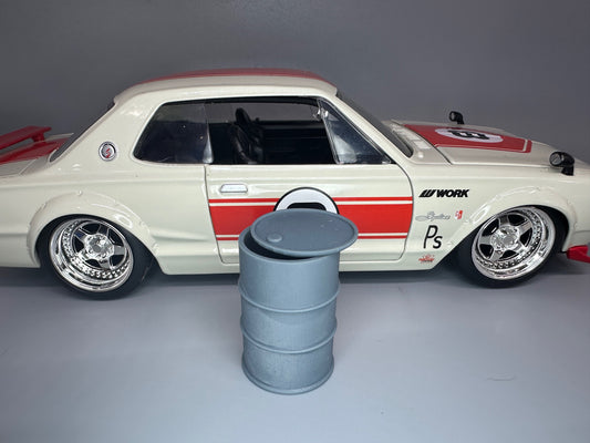 1:24 Scale Resin Oil Drum with Removeable Lid